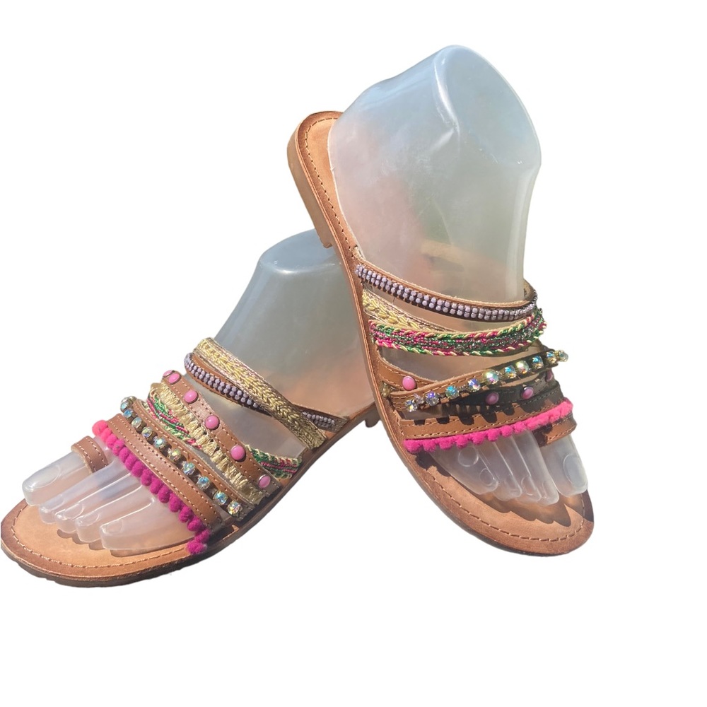 Chinese Laundry Boho Style Beaded Sandals-size 7.5